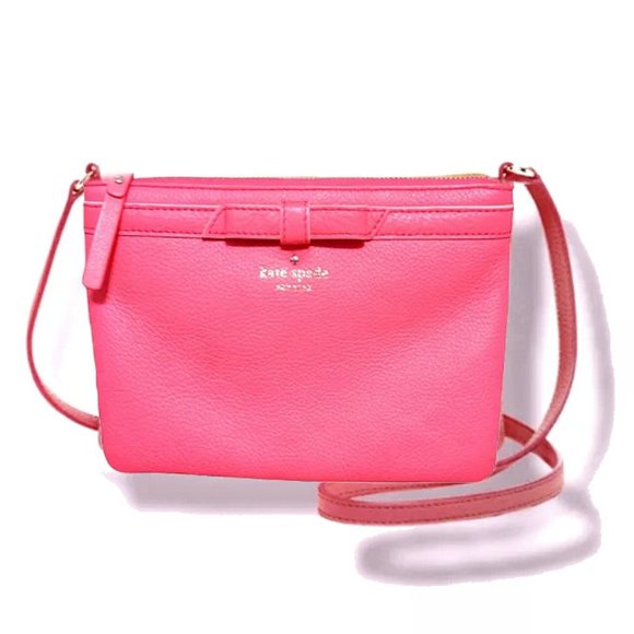 ⭐HOST PICK⭐ Kate Spade New York - Geranium Pink Bow Tarin Crossbody Purse - Picture 1 of 16